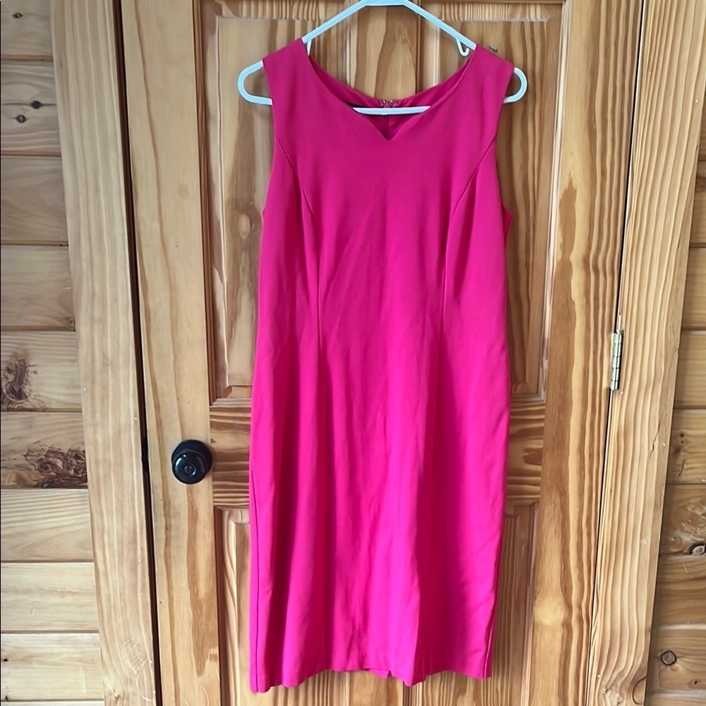 Talbots Pink Sheath Dress V-neck Sleeveless